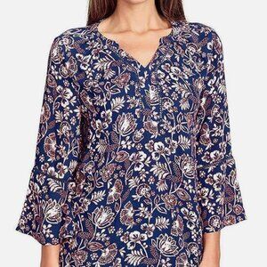 Gloria Vanderbilt Womens Nova Flutter Sleeve Blue